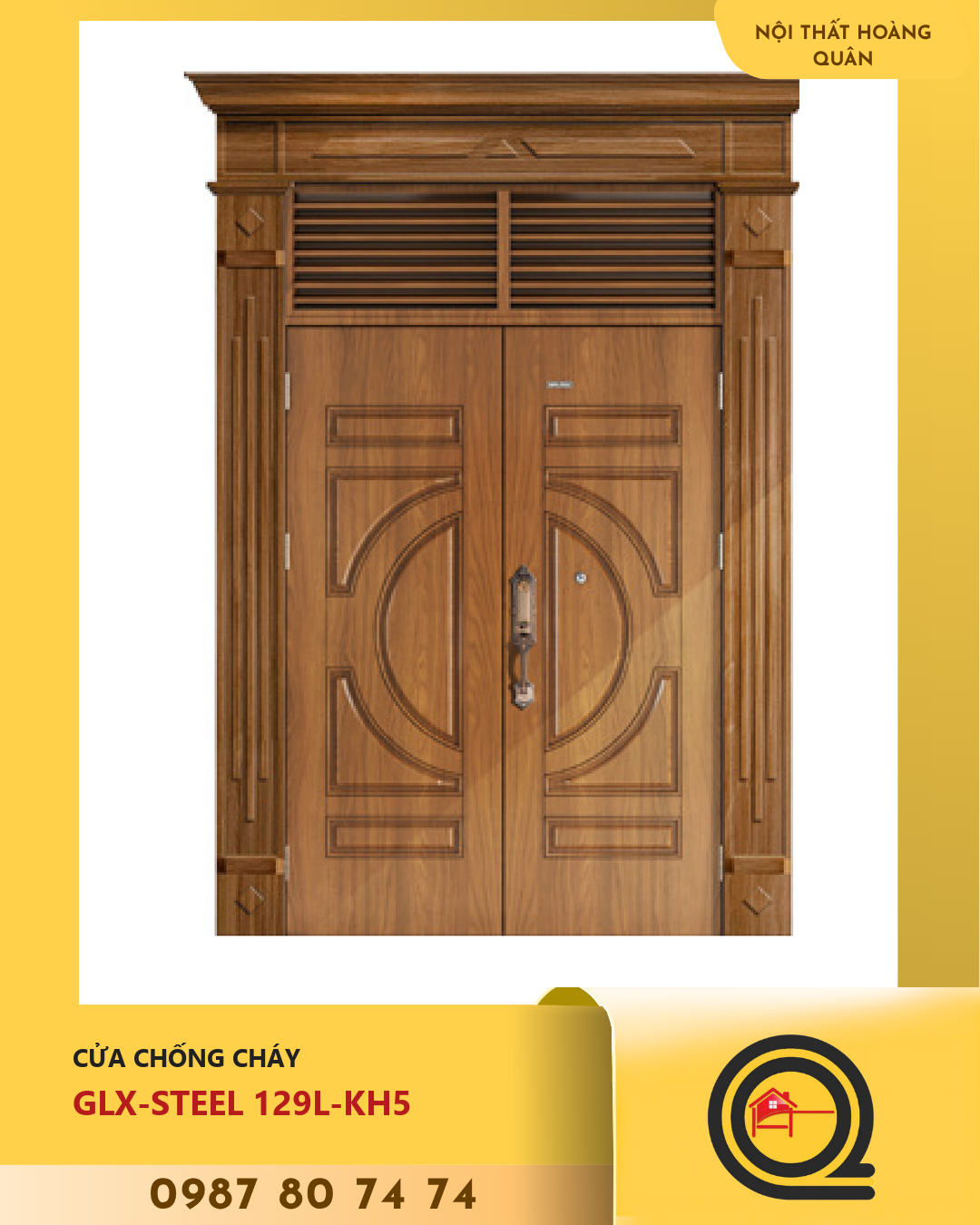 Cửa Thép Vân Gỗ GLX-STEEL 129L-KH5